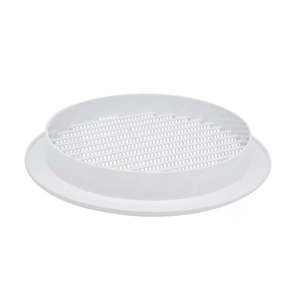 Kratka wentylacyjna okrągła z siatką fi 100mm biała