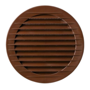 Kratka wentylacyjna okrągła z siatką brązowa