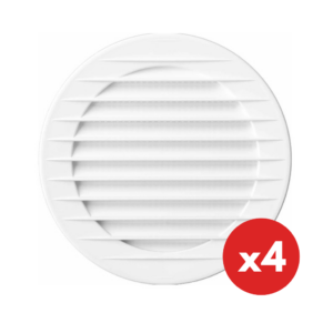 Kratka wentylacyjna okrągła z siatką fi 60 4szt