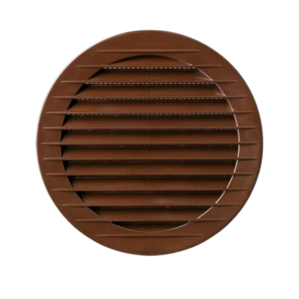 Kratka wentylacyjna okrągła z siatką fi 60 brąz