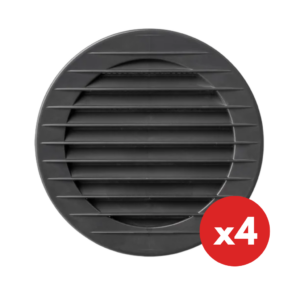 Kratka wentylacyjna okrągła z siatką fi 60 grafit 4 sztop