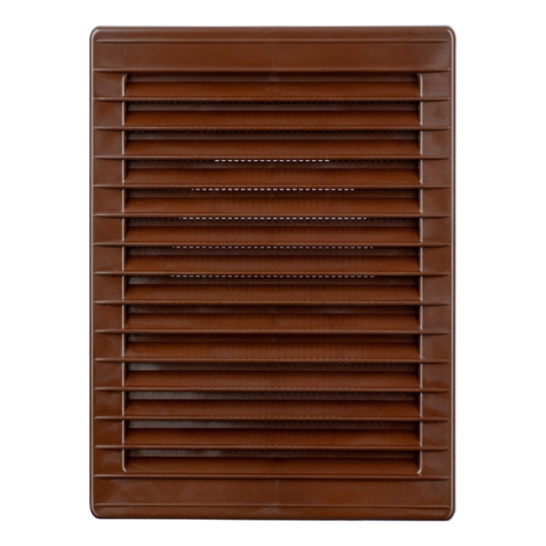 Kratka wentylacyjna ramka 140x210 z siatką brąz