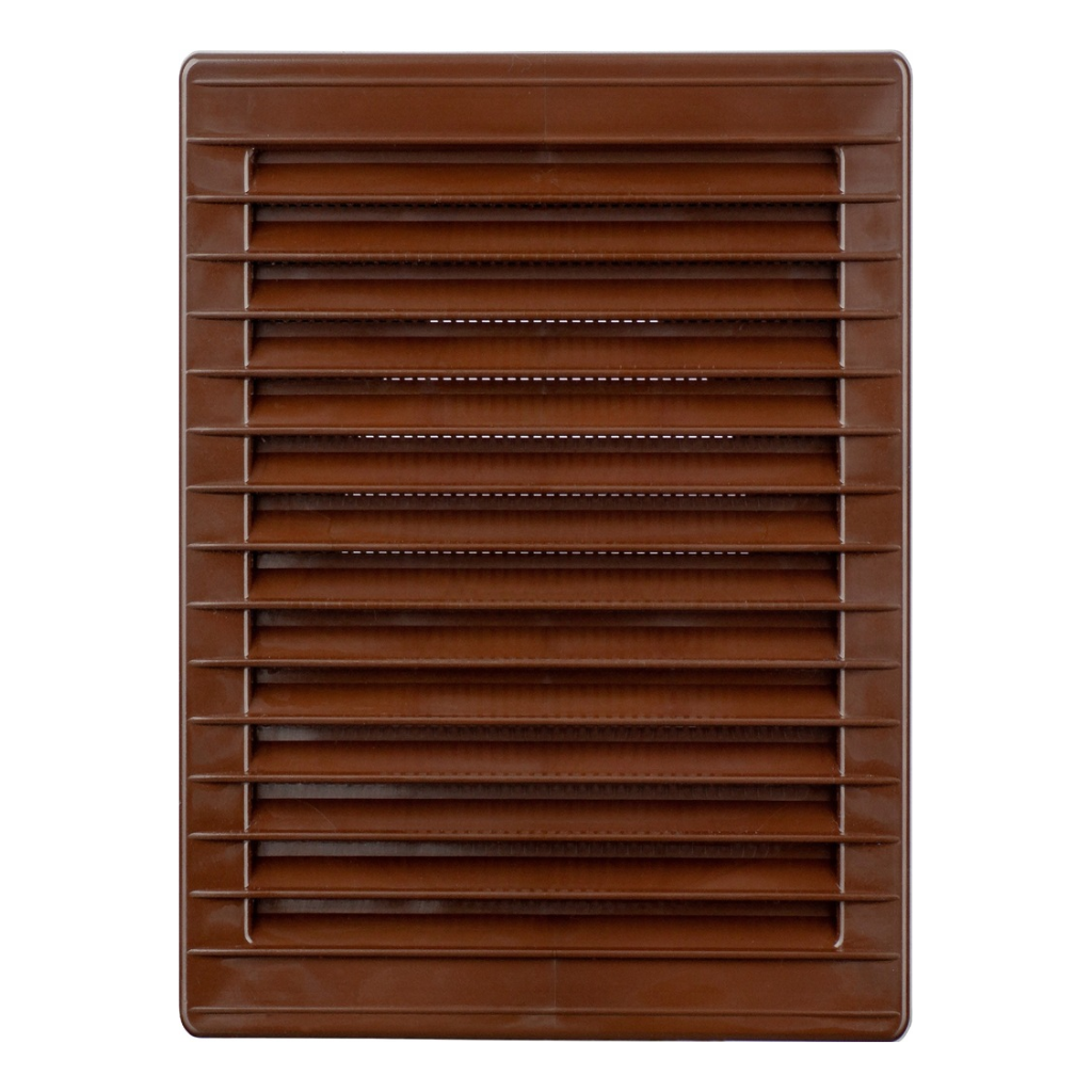 Kratka wentylacyjna ramka 140x210 z siatką brąz