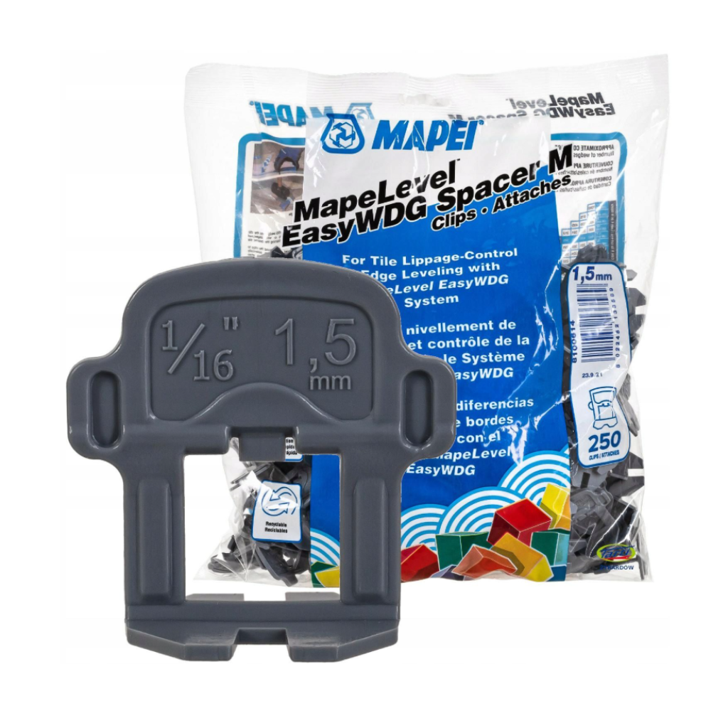 Zaciskiklipsy do poziomowania płytek Mapei MAPELEVEL EASY 250 szt. 1,5 mm-1