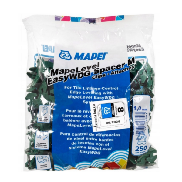 Zaciskiklipsy do poziomowania płytek Mapei MAPELEVEL EASY 250 szt. 1mm - 1