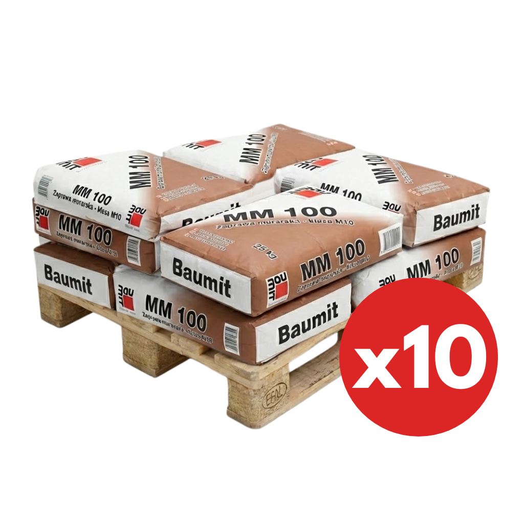 Zaprawa murarska klasy M10 – MM 100  pół paleta 10 sztuk