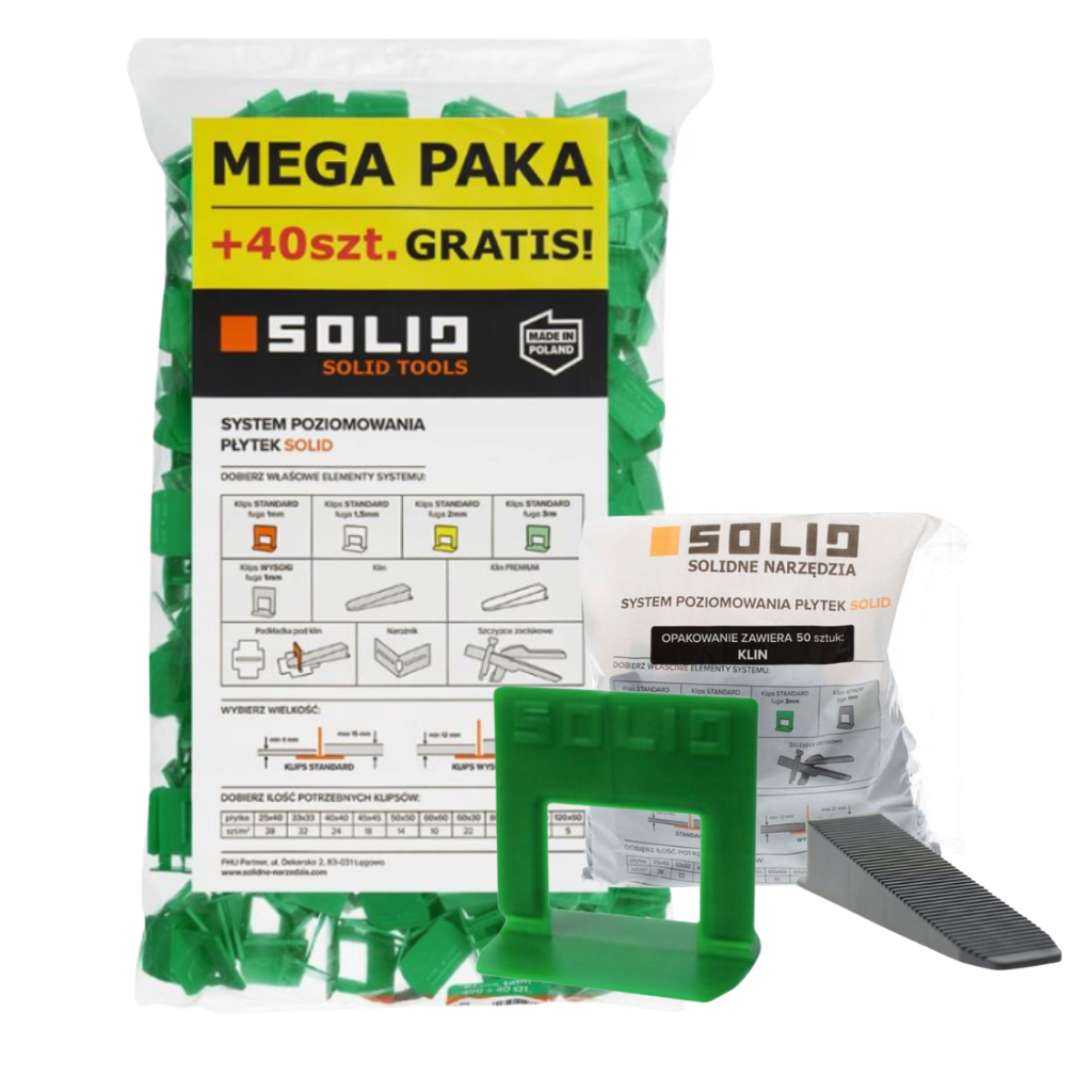 Zestaw klipsy3mm + kliny