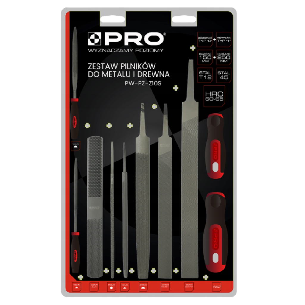 Zestaw pilników do drewna i metalu 10w1 PRO-1