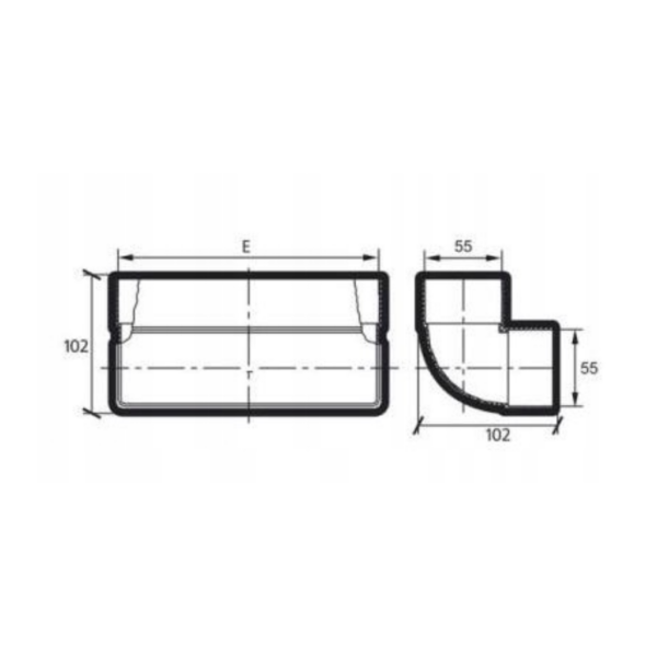 Kolano pionowe 90 stopni 110x55mm airRoxy tech