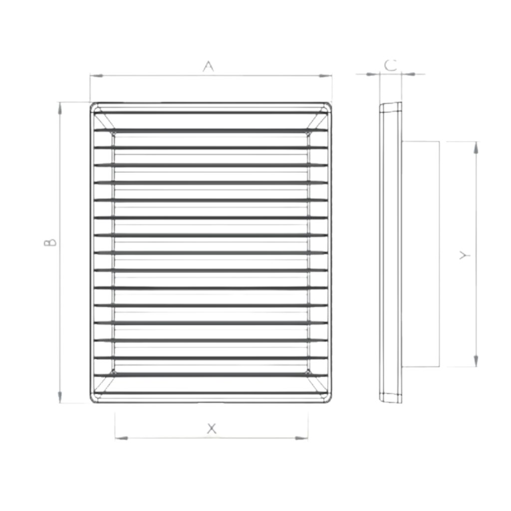 Kratka wentylacyjna z siatką biała 140x210mm airRoxy