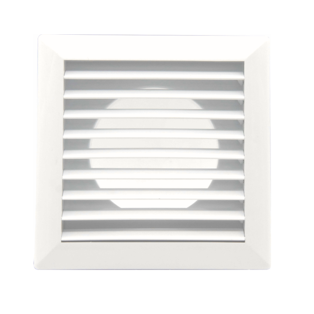 Kratka z żaluzją 170x170mm regulowana sznurkiem biały fi 80-150mm