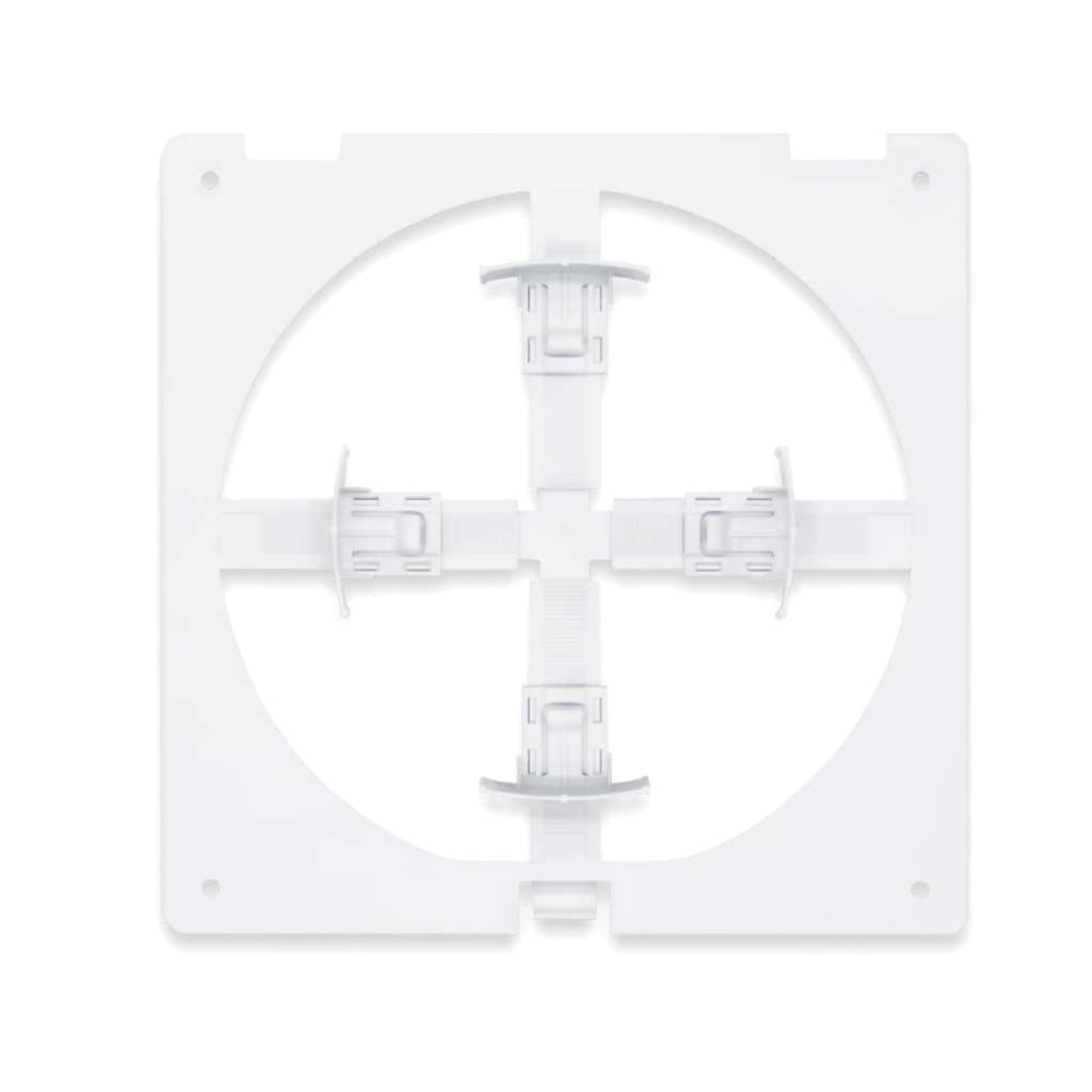 Kratka z żaluzją 170x170mm regulowana sznurkiem biały fi 80-150mm