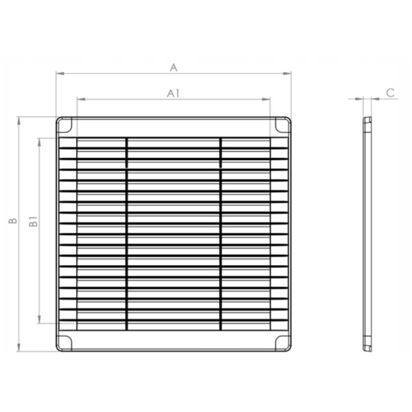 Kratka z zaślepkami airRoxy tech