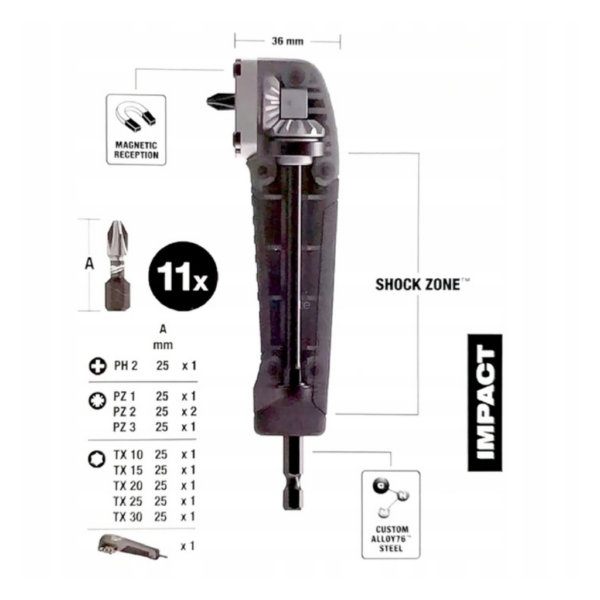 MILWAUKEE nasadka udarowa katowa 3