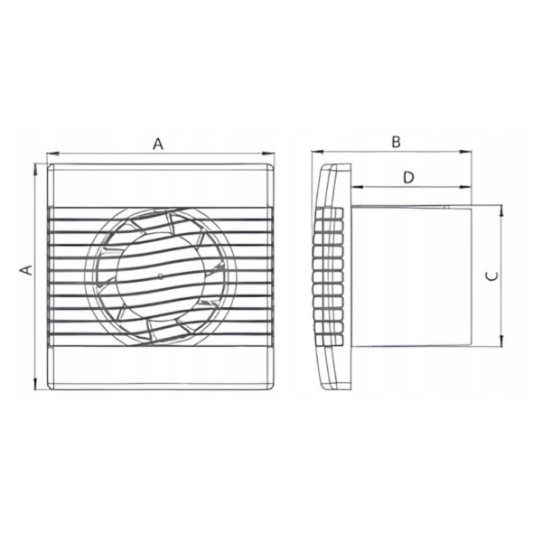 Wentylator łazienkowy domowy pRim fi 100/120 mm tech