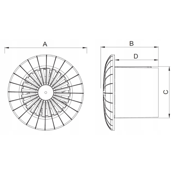 Wentylator łazienkowy sufitowy aRid 100/120S TECH