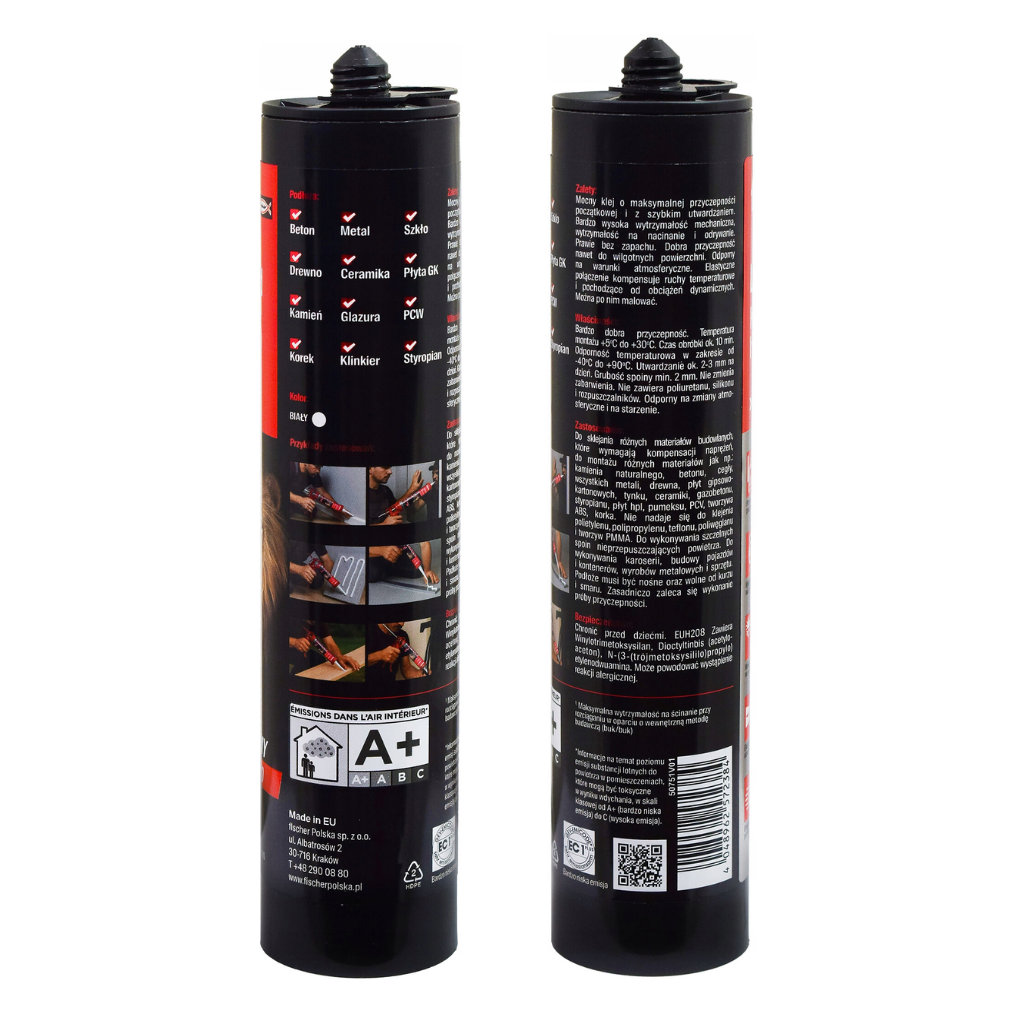 Klej montażowy hybrydowy LIONBOND HIGH TACK MS 290 ml FISCHER