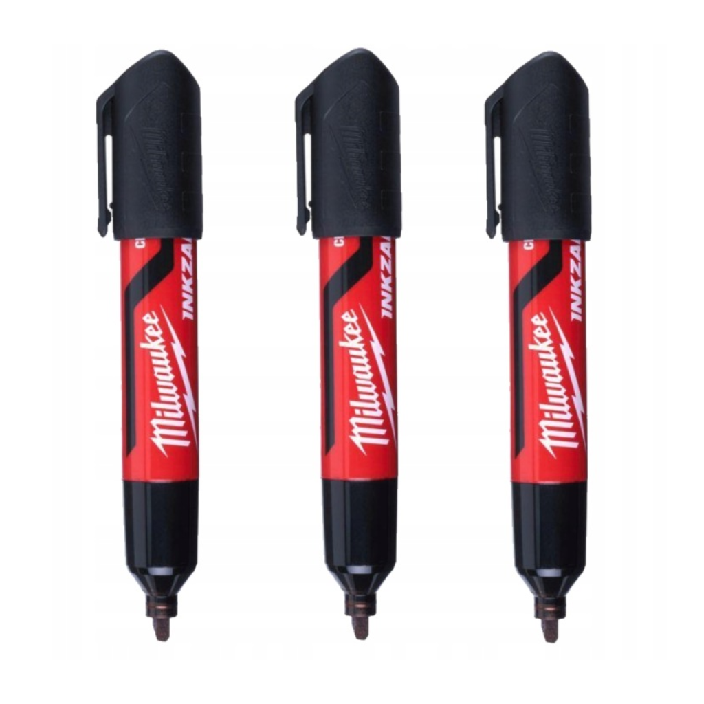 Markery budowlane permanentne czarne 3 szt. w blistrze MILWAUKEE