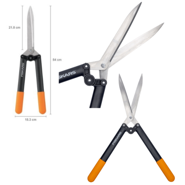 Fiskars nożyce do żywopłotu krzewów HS52 PowerLever ogrodowe dźwigniowe-2