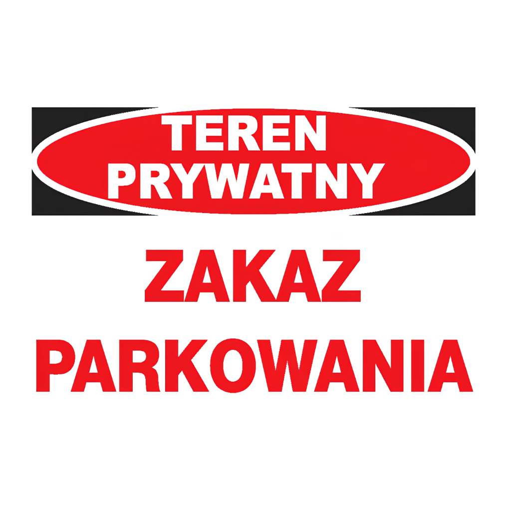 znak teren prywatny zakaz parkowania 25x35cm