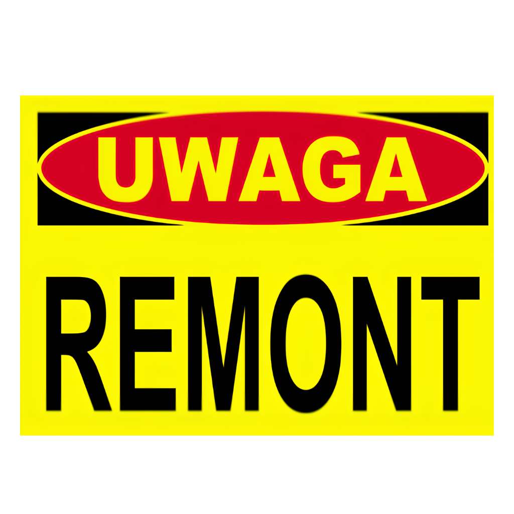 znak uwaga remont 25x35cm