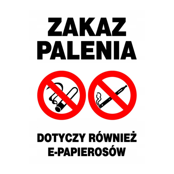 znak zakaz palenia 25x35cm