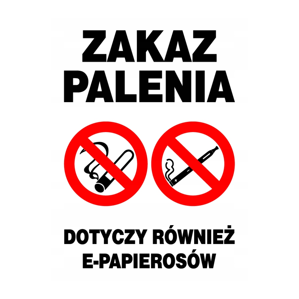 znak zakaz palenia 25x35cm