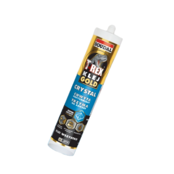 Soudal klej montażowy T-REX GOLD CRYSTAL przezroczysty 290 ml bezbarwny-1