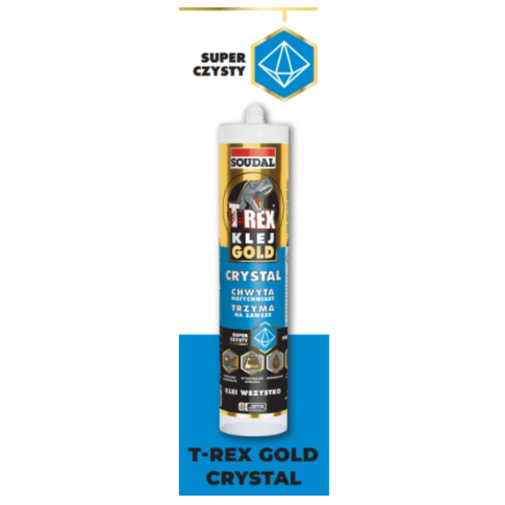 Soudal klej montażowy T-REX GOLD CRYSTAL przezroczysty 290 ml bezbarwny
