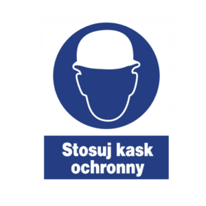 Znak nakazu STOSUJ KASK OCHRONNY 22,5×27,5cm ZNO-3
