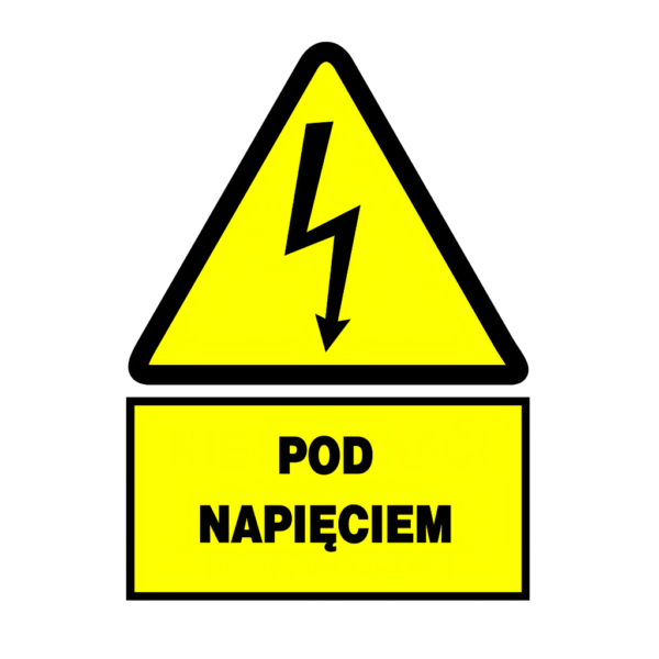 Znak ostrzegawczy POD NAPIĘCIEM ZEOA-5