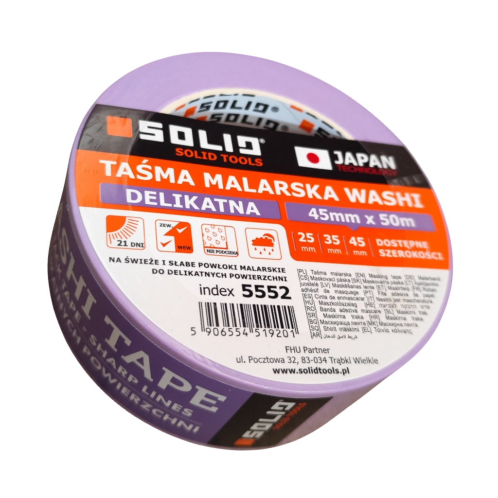 Taśma malarska do delikatnych powierzchni WASHI