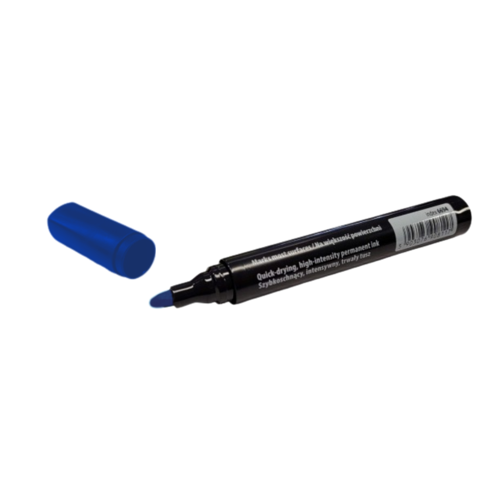 Marker budowlany permanentny gruby wodoodporny niebieski SOLID