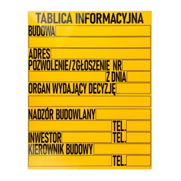 Tablica budowlana informacyjna BTI-22